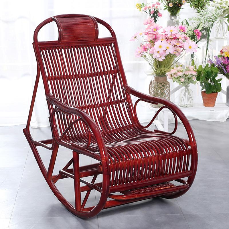 Rattan Rocking Chair Adult Rocking Chair Lunch Break Rattan Chair Leisure Chair Balcony Leisure Lounge Chair Elderly Rocking Cha