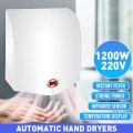 Warmtoo Big Wind Motor 1200W Automatic Hand Dryer Smart Home Infrared Sensor Hand Dryer Intelligent Temperature Display 220V
