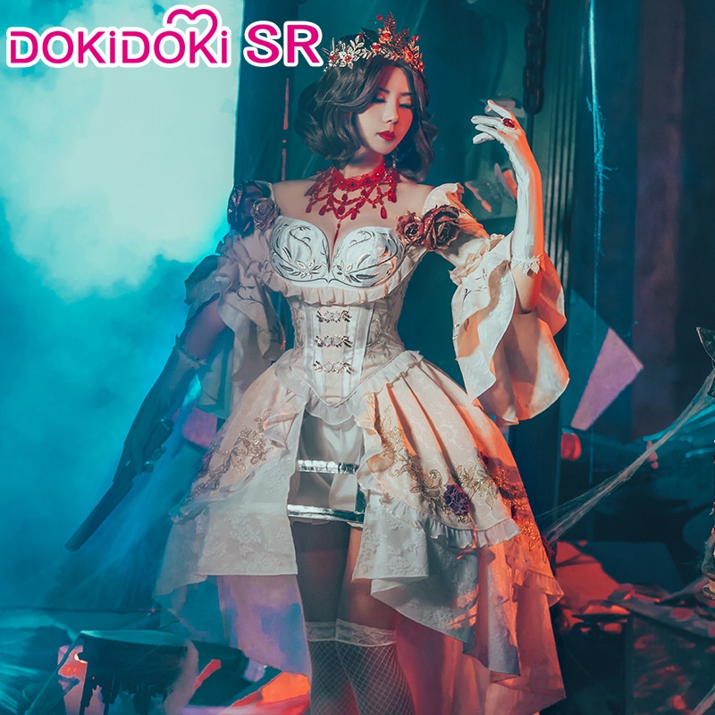 DokiDoki-SR Game Identity V Mrs. Red Cosplay Costume Bloody Queen Red Lady Costume Women Dress Cosplay Game Identity V