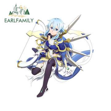 EARLFAMILY 13cm x 12cm Sticker for Anime Renders Sword Art Online Sinon Solus Kakoiii Pose DIY Occlusion Scratch Car Decals