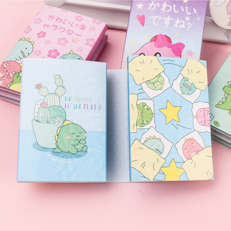 New Pattern Happy Dinosaur Monster 6 Folding Memo Pad N Times Sticky Notes Memo Notepad Bookmark Gift Stationery