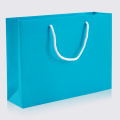 10pcs / blue paper bag holiday gift clothing gift packaging shopping bag belt support printing 1 color simple logo