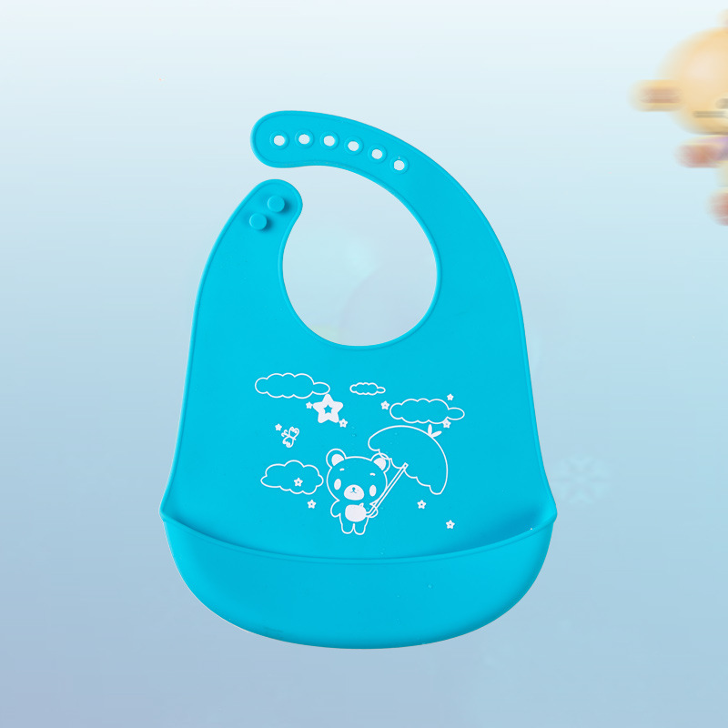 Cute Cartoon Print Baby Bibs Soft Silicone Waterproof Feeding Overalls Newborn Bib Care For New Born Apron Baby Accessories
