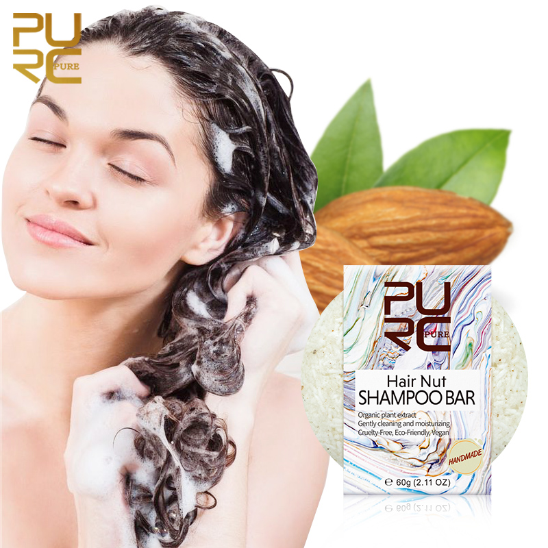 Hair Nut Shampoo Bar Almond Oil for Hair Nourishing Soap Gently Cleaning and Moisturizing Hair Condition