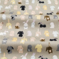 Coffee Bottom Rabbit Polka Dot Cotton Twill Fabric Cotton Printing Cartoon Children's Overalls Bedding Quilt Fabric