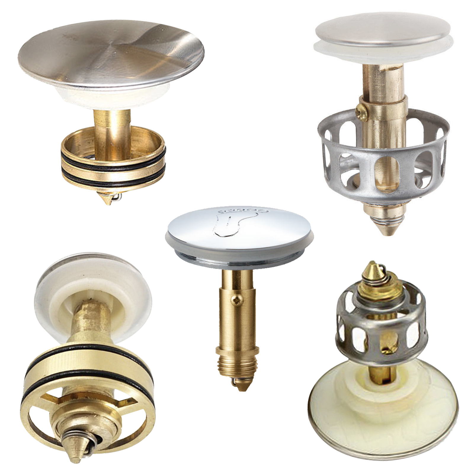 Copper Bouncing Core Filter Cover with Basket Shower Floor Drain Bathroom Plug Trap Hair Catcher Basin Faucet Accessories