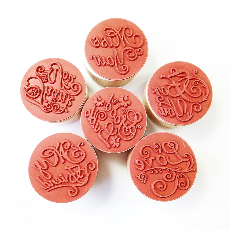 1 Pcs/lot Vintage Wishes Round Wooden Rubber Stamps DIY Decoration Craft Gift
