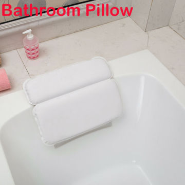 Anti-slip Bathtub Pillow Spa Bath Cushion Head Neck Rest Relax With Suction Cups