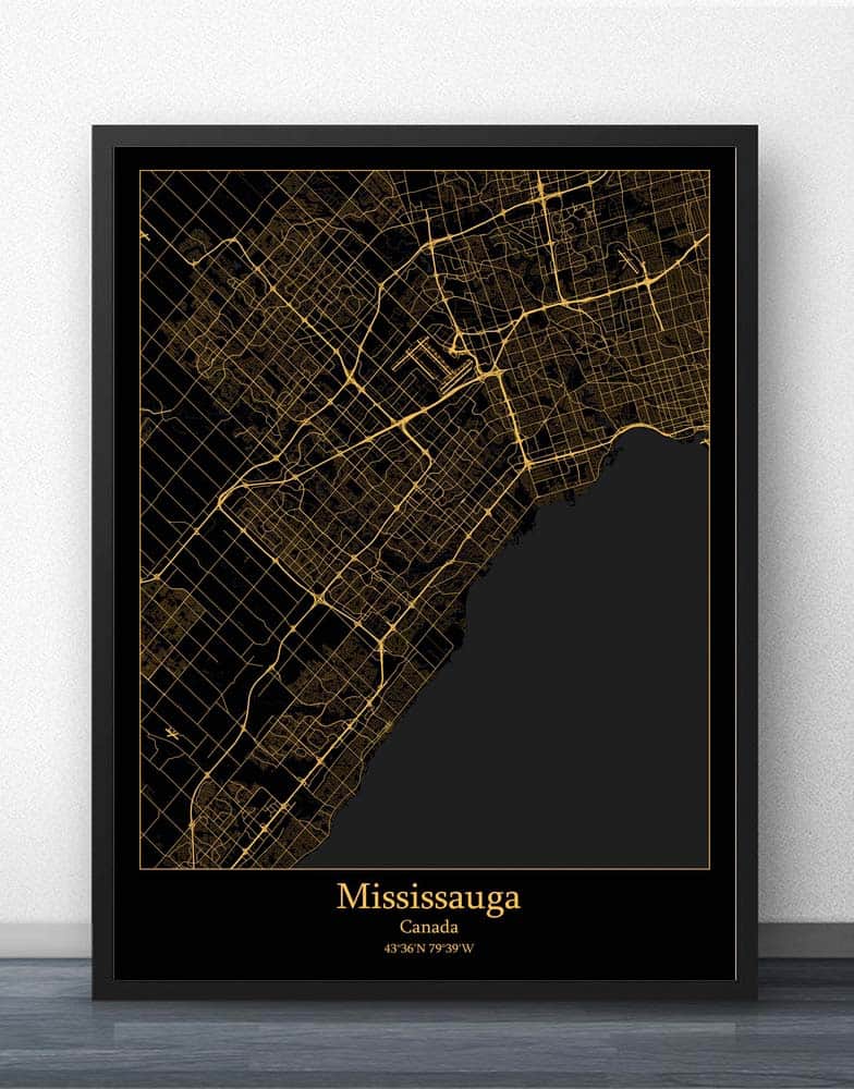 Calgary Edmonton Hamilton Mississauga Montreal Ottawa Quebec City Toronto Vancouver Winnipeg Canada Map Poster