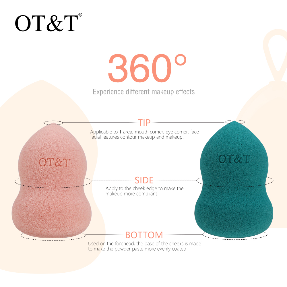 OT&T Makeup Sponge Professional Cosmetic Puff with Makeup Sponge Holder for Foundation Concealer Cream Makeup Soft Water Puff