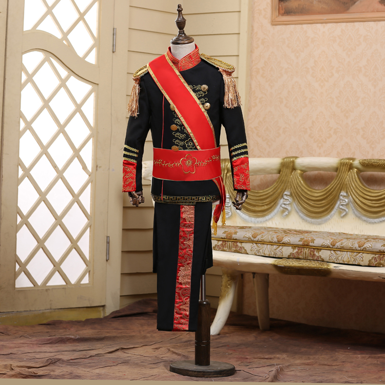 Boys Kids King Costume Military Uniform Palace Prince Suit Marshal Soldier British Royal Guard Prince William Cosplay Costume