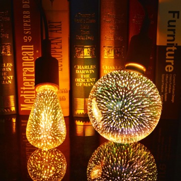 Novelty 3D Fireworks Effect Vintage Incandescent Bulbs Retro Edison lamp E27 110V-220V Decoration lights A60 ST64 G80 G95 G125