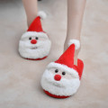 LIN KING Sweet Cartoon Santa Claus Winter Home Slippers Women Men Kids Warm Fur House Cotton Shoes Christmas Family Slides Shoes