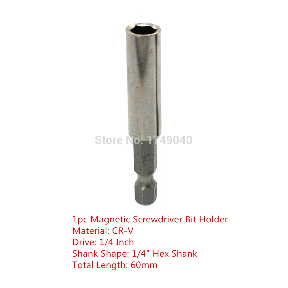 Magnetic Screwdriver Bit Holder 60mm Socket Bit Adapter Converter 1/4" Hex Shank Impact Drill Drive to 1/4" Square Drive 25mm