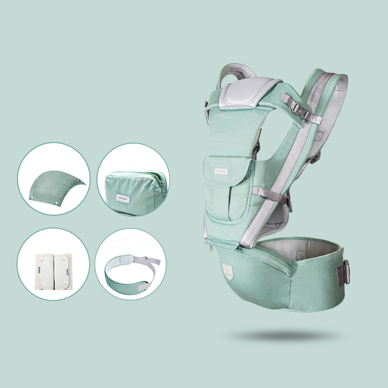 2019 Candy Color All Seansons Baby Carriers Spandex Breathable Kangaroo Hipseat Heaps With Sucks Ppad Baby Sling Carrier Wrap