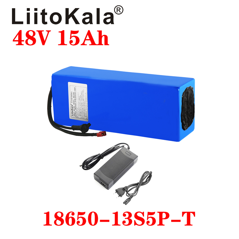 LiitoKala 48v 15ah 48V battery pack 48V 15AH 1000W Electric bicycle battery 48V15AH Lithium ion battery 30A BMS and 2A Charger