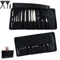 Xyj Carry Case Knives Bag Durable Storage Chef Knife Roll Bag Kitchen Portable Storage 12 Pockets Carry Case Holder Black Color