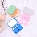 Lovely Pocket Mini Contact Lens Case Solid Color Travel Kit Easy Carry Mirror Lenses Box Container