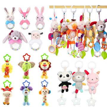 Cartoon Baby Toys 0-12 months Bed Stroller baby mobile Hanging Rattles Newborn Plush infant toys for Baby Boys Girls