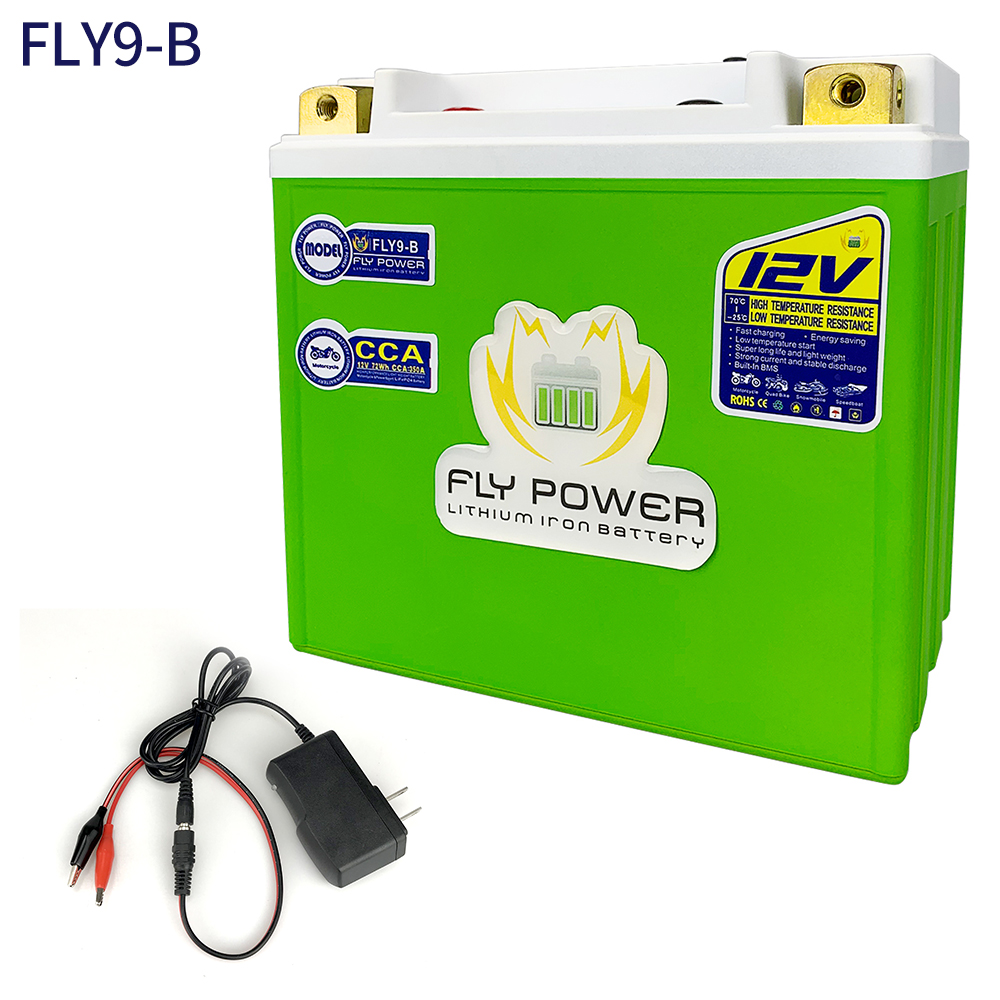 FLY9-B Motorcycle LiFePO4 Starter Battery CCA 350A 72Wh BMS Lithium iron Phosphate Scooter Battery Replace YT9B-BS YT9B-4 GT9B-4