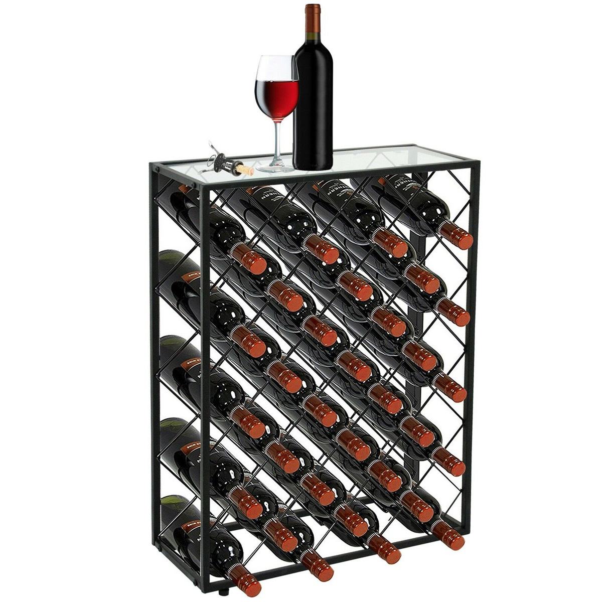 2 Sizes 23/32 Slots stainless Steel Wine Racks Bottle Cabinet Stand Holders Acrylic Steel Display Rack Shelf Organizer Storage