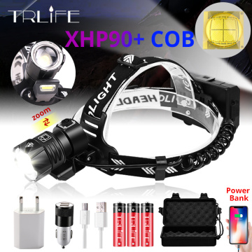 8000LM Most Powerful XHP90.2 LED Headlamp USB Rechargeable Headlight Waterproof Zoom Fishing Light Use 18650 Battery XHP70 V6
