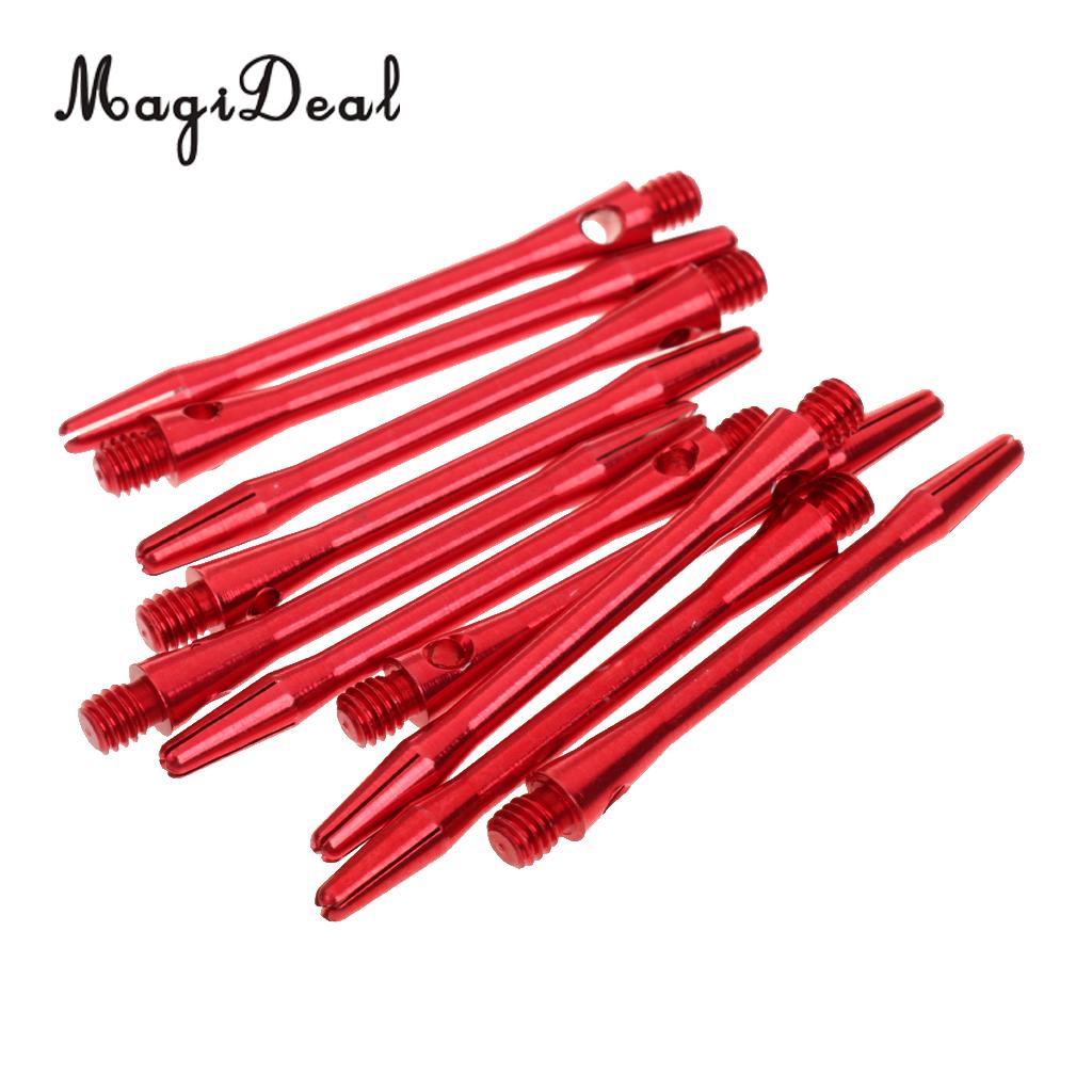 10Pcs/Pack 53mm 2BA Lightweight Shaft Thread Aluminium Alloy Re-Grooved Dart Shafts Replacement Parts Red /Black /Blue /Gold