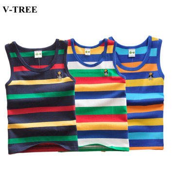 2020 Summer Tank Top For Girls Striped Children Undershirt Cotton Kids Underwear Model Teenager Camisole Baby Singlets Clothing