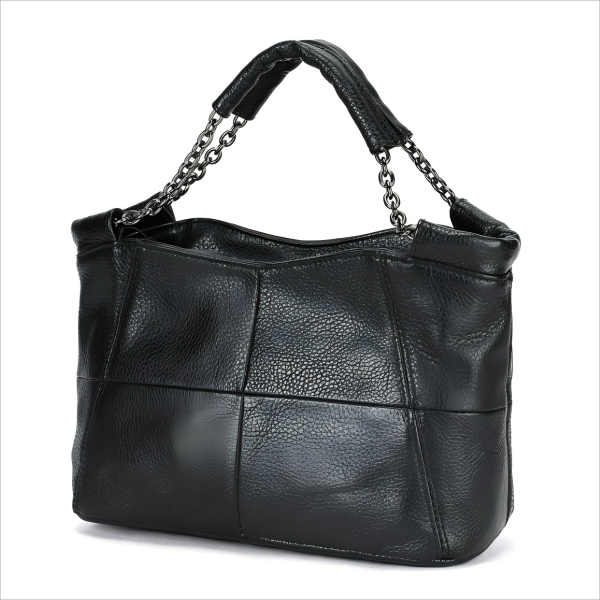 Leather women's chain shoulder bag
