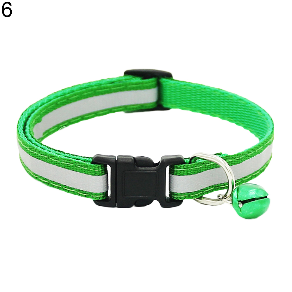 1pc Adjustable Pet Cat Dog Puppy Reflective Collars Safety Buckle Bell Neck Strap Dog Supplies Cat Collars Pet supplies Products