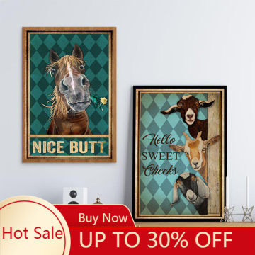 poster decorations Canvas Painting Funny Bathroom Toilet Wall Art Posters and Prints Horse Animals Vintage Home Decoration