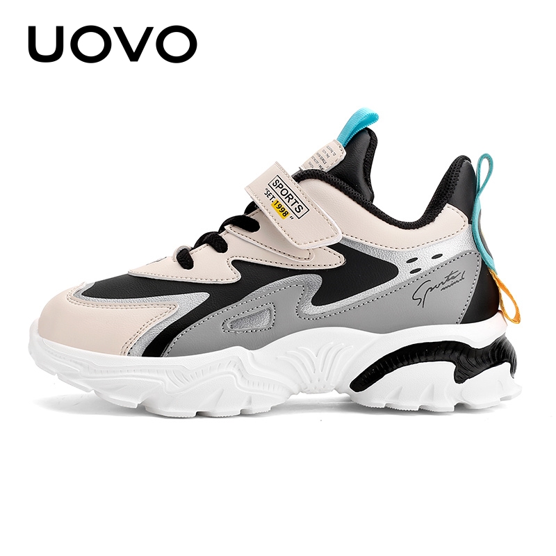 2020 Light Weight Black White New Style Boys And Girls Shoes Walk Autumn PU Fashion Children Sneakers #28-39