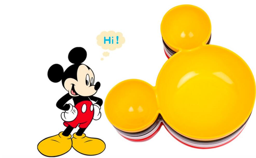 Children's Mickey shaped big head bowl, fruit plate, baby cartoon pie bowl plate, children tableware