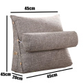 Stereo Wedge Shape Backrest Pillow Waist Cushion Washable Cotton Linen Sofa Cushions Bed Rest Maternity Reading Lounger Pillow