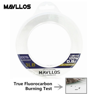 Mavllos 100% 100M Fluorocarbon Fishing Line Carp Super Strong Leader Carbon Fiber Saltwater Fly Fishing Line Monofilament Lines