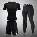 Solid Color Mens Sport Compression Short Sleeve t-Shirt Pants Shorts Fitness Running Sportsman wear Jogging suits