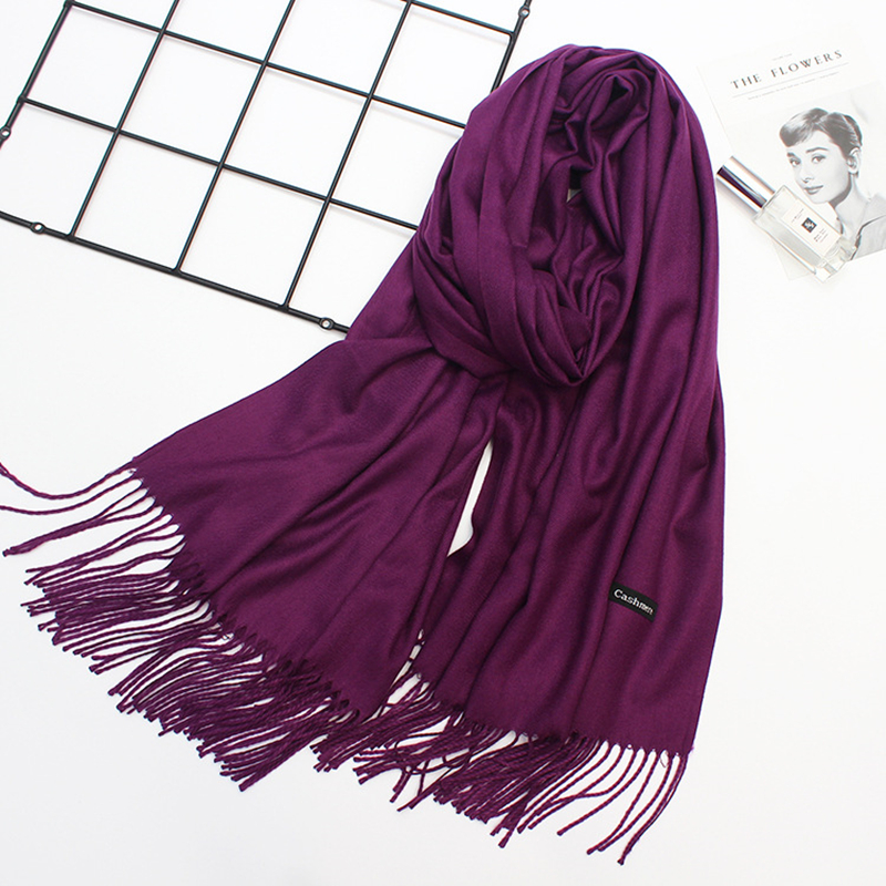 hot sale 2020 brand women winter scarves shawls cashmere scarf wrap lady pashmina solid long size soft bandana foulard female