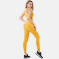 NCLAGEN Yoga Set 2 Piece Fitness Suit Sport Leggings More Pocket Top Zipper Hollow Out Gym Sportwear Elastic Workout Clothes