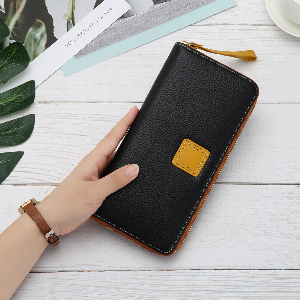 Genuine Leather Wallet Female Fashion Women's Wallets Zipper Coin Pocket Cardholder Woman Wallet Real Leather Travel Carteras
