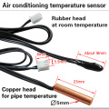 Air conditioning temperature sensor 5K 10K 15K 20K 25k 50K Air Conditioner Tube Sensor rubber head copper head
