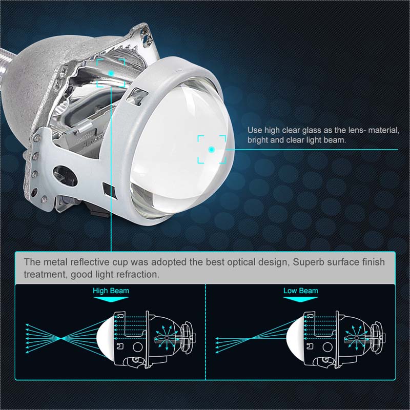 3.0 inch H4 Hella 5 Full Metal HID Bi Xenon Projector lens For D2S D2R D2H D4S Xenon Bulb Kit Car Retrofit Headlights Styling