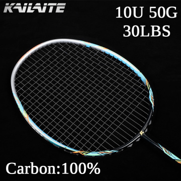 2020 Ultralight 50g 10U Professional Carbon Fiber Badminton Racket Super Lightest Graphite Racquet With String 22-30LBS Adult