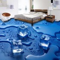 Custom Photo Floor Wallpaper 3D Stereoscopic Ice Cubes Water Drops Waterproof Living Room Bathroom Floor Sticker Mural Wallpaper