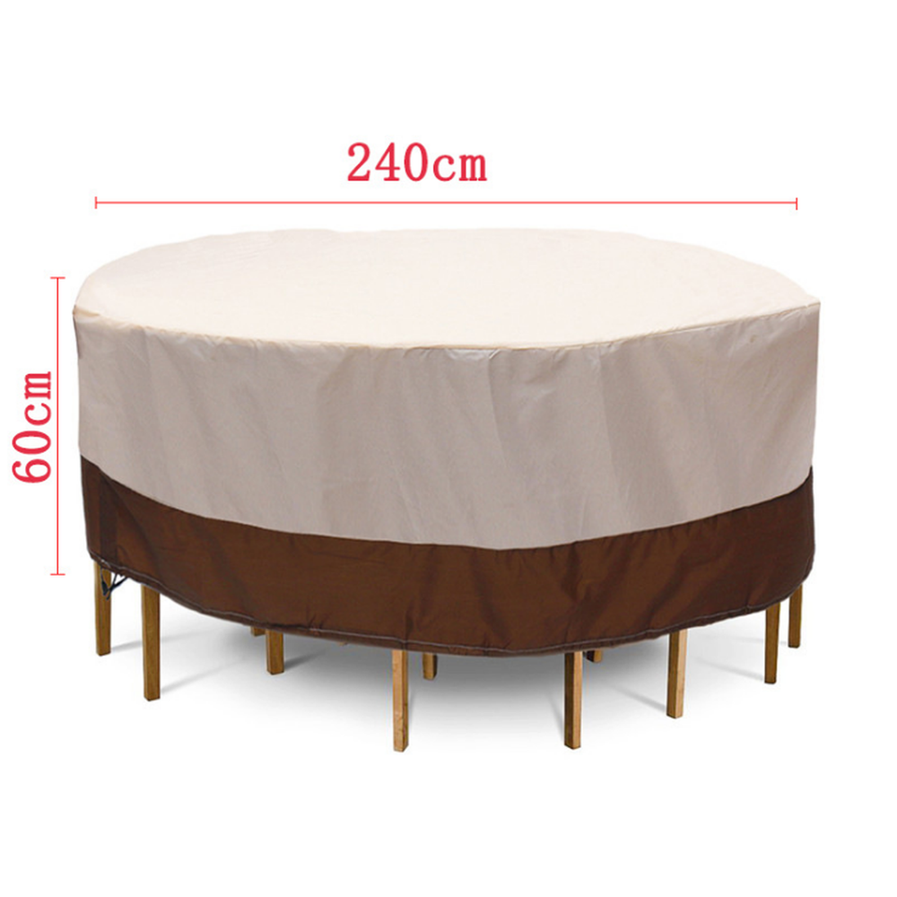 Waterproof Outdoor Garden Patio Furniture Covers Oxford Cloth Round Table UV Protection Table and Chair Dust Protection Cover