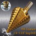 WENXING 1/4' to 1-3/8' Titanium 10 Step Drill Bit HSS Cobalt Unibit Tool For Sheet Metal
