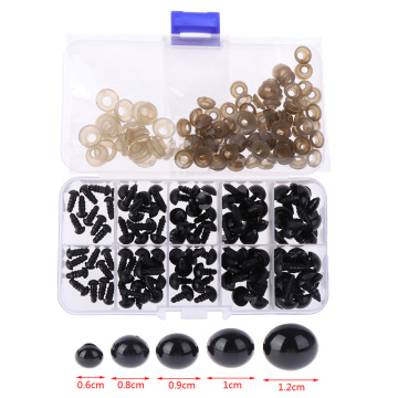 100pcs/Box Black 6-12mm Plastic Craft Safety Eyes for Bear Stuffed Doll Animal Amigurumi DIY Accessories