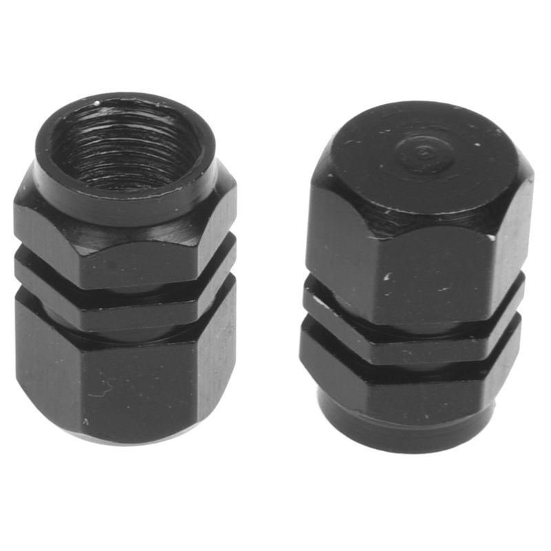 Set of 4 Alu valve caps for tires of bicycle, motorcycle, car - Black