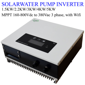 3KW/3000W Solar Water Pump Inverter With Wifi Communication, MPPT Input 160~800VDC, Output 380Vac 3 Phase, GPRS Optional