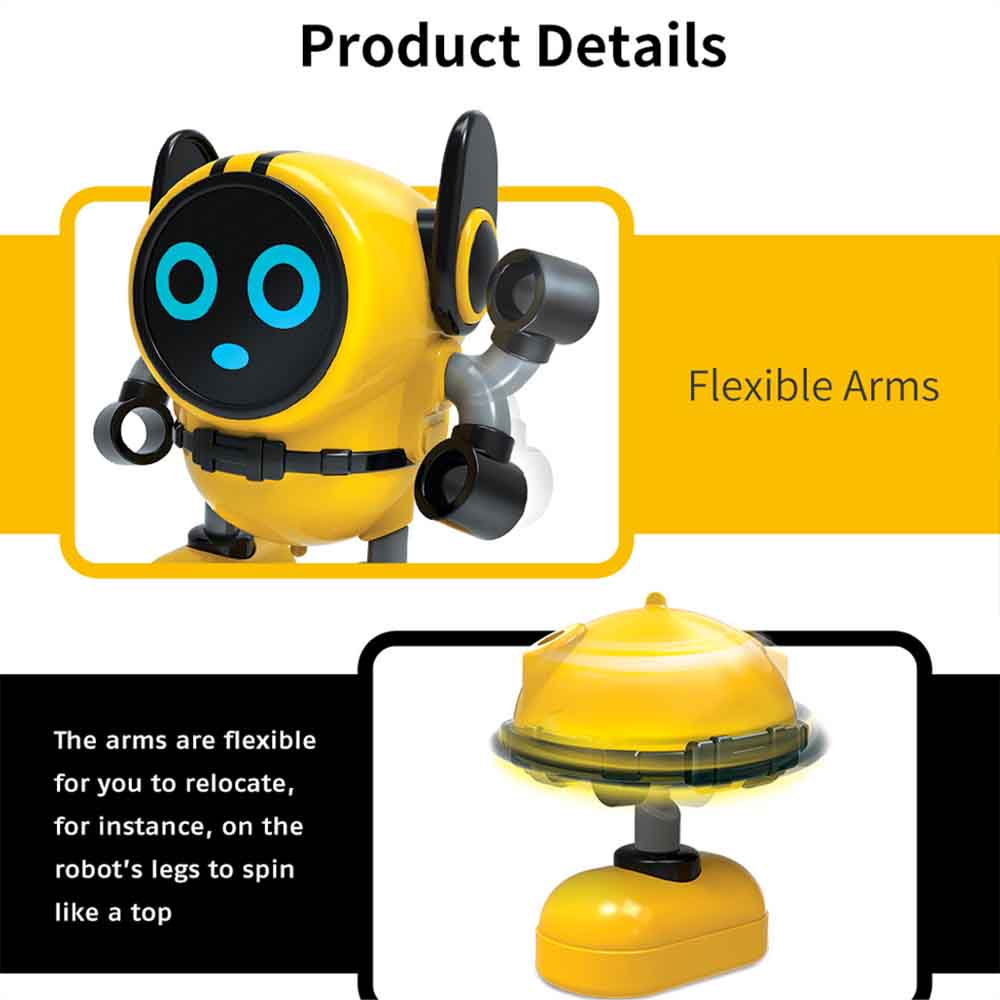 JJRC R7 Robot Toys Detachable Removable Gyroscopes Top 3-Modes Wind-up Car Launching Mode Robots Gyro Pull Back Educational Toy