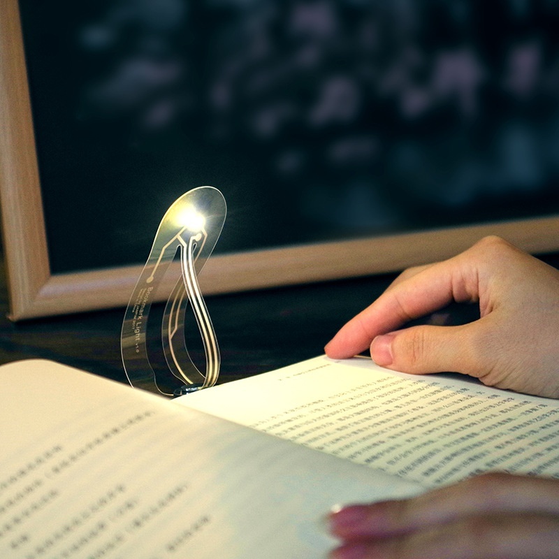 Mini Book Light Ultra Bright Bookmark Night Lamp Flexible LED Book Reading Light Bedroom AI88